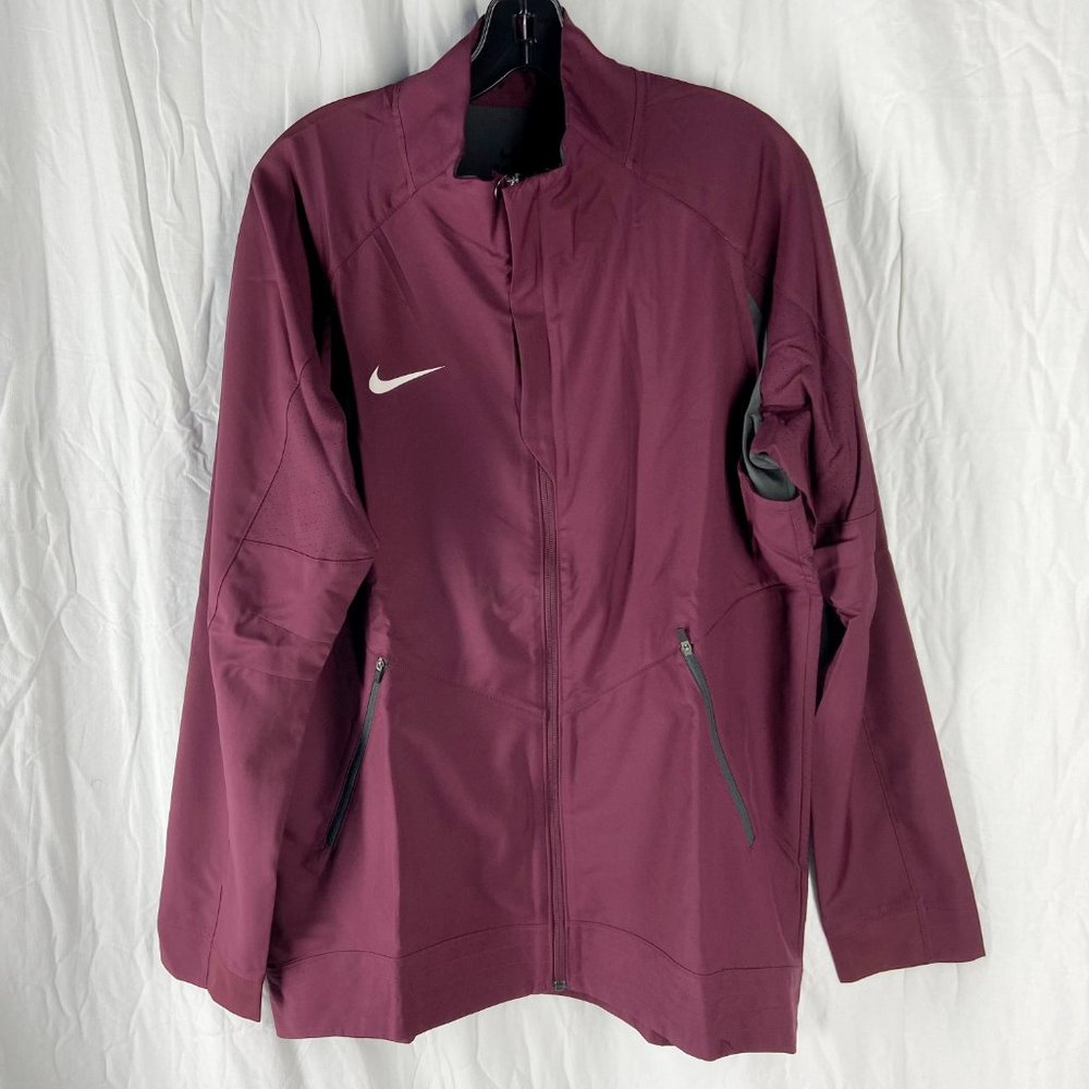 Nike Mens Dark Red Dri-Fit Team Disruption Full Zip Jacket Size L